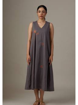 Raas By Ekta - Grey Spreading Flower Dress
