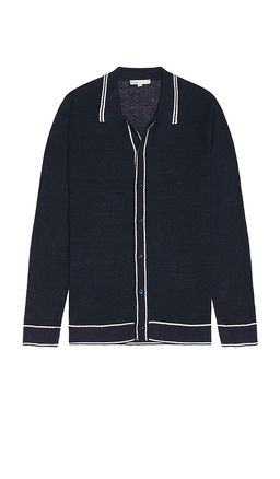 onia - Cotton Linen Long Sleeve Sweater Polo