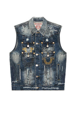 True Religion - x Bad Weather Denim Stacked Pocket Vest