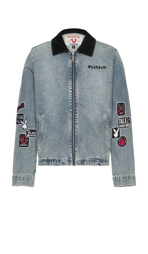 Buy True Religion x Playboy Patch Blue Collar Jacket (L) Online Buy True Religion x Playboy Patch Blue Collar Jacket (L) Online