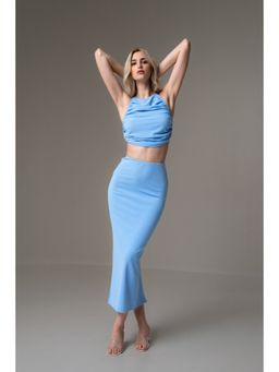 SOTBELLA - Draped Blue Co-Ord (Set of 2)