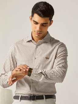 Andamen - Regular Fit Men Beige Cutaway Shirt