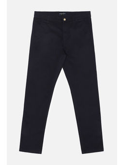 Allen Solly Junior - Boys Navy Blue Cotton Solid Trouser