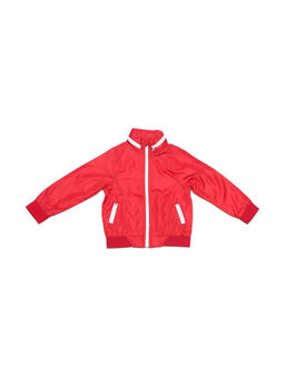 Allen Solly Junior - Boys Red Cotton Solid Bomber Jacket