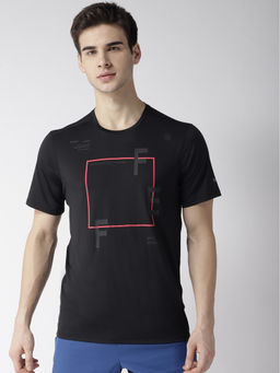 Fitkin - Graphic Print Men Round Neck Black T-shirt