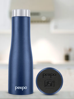 Pexpo - Monaco Denim Blue Stainless Steel Fridge Bottle - 1000ml