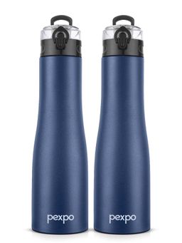 Pexpo - Monaco Denim Blue Stainless Steel Fridge Bottle/Sipper - 1000ml