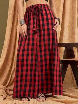 InWeave - Black Red Check Skirt