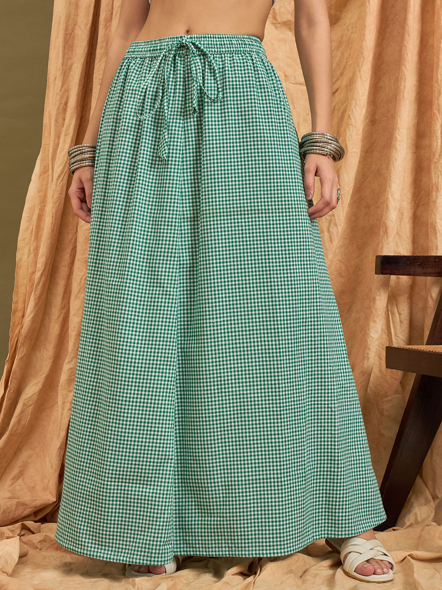 inweave Green Small Check Skirt-picture-19