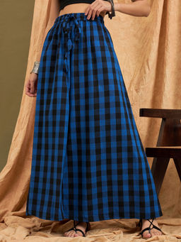 InWeave - Ink Blue Black Check Skirt