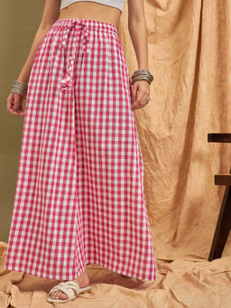 InWeave - Pink Big Check Skirt
