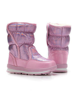 Little Surprise Box - Kids Snow-Winter Boots Pink Shiny Hologram