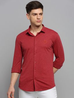 SHOWOFF - Mens Spread Collar Solid Red Classic Shirt