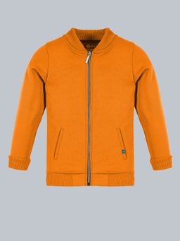 3PIN - Boys Solid Orange Full Sleeve Zipper Closure Jacket