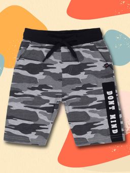 3PIN - Boys Cotton Grey Camouflage Print Shorts
