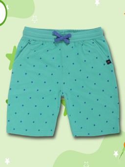 3PIN - Boys Cotton Green Printed Shorts