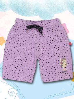 3PIN - Girls Cotton Lavender Polka Dot Shorts