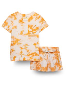 Spunkies - Fancy Tie And Die Unisex Cotton T-Shirt with Shorts (Set of 2)