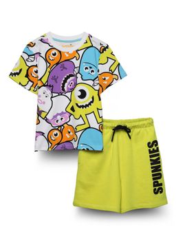 Spunkies - Stylish AOP Cotton Unisex T-Shirt with Shorts (Set of 2)