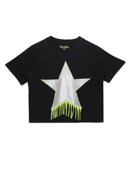 Spunkies - Stylish Applique work black T-Shirt