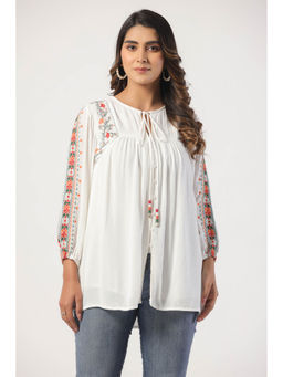 STIL-O-STITCH - White Embroidered Top