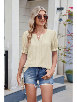 Outzidr - Cream Self Design Top