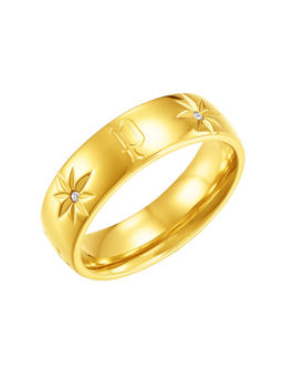 Police - Galaxy Star White Crystal Gold Plated Ring for Women (52)