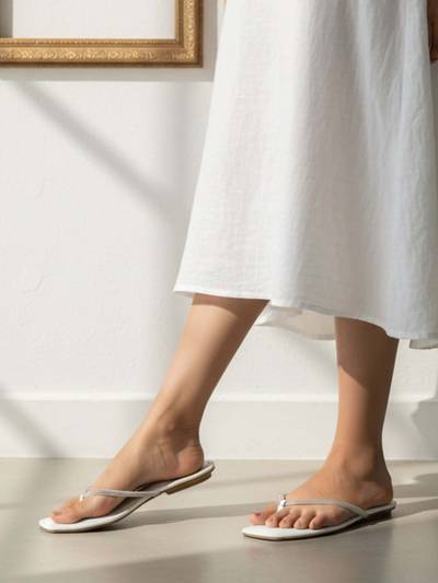 Womens White Flats
