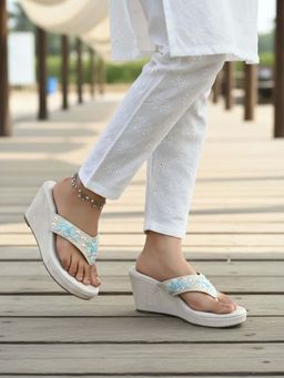 Inc.5 - Women Cream Wedges Heels