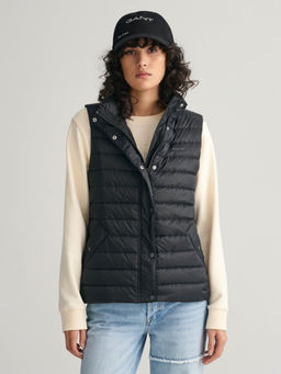 GANT - Women Black Solid Sleeveless Puffer Jacket