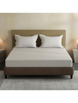 Layers - Lumina Floret 100% Cotton 144 TC White Floral Double Bedsheet with 2 Pillow Covers