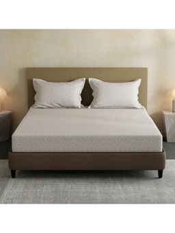 Layers - Lumina Floret 100% Cotton 144 TC White Floral Double Bedsheet with 2 Pillow Covers