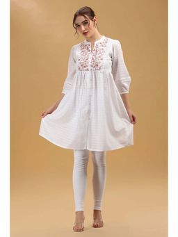 Cotton Culture - Off White Cotton Embroidered Kurta