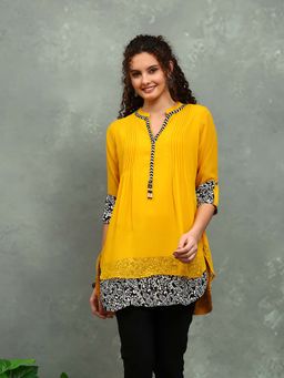 MEENA BAZAAR - Printed Yellow Tunic