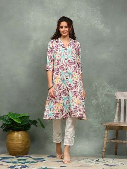 MEENA BAZAAR - Printed Mauve Kurta