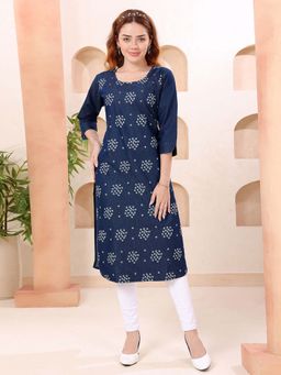 MEENA BAZAAR - Printed Blue Kurta