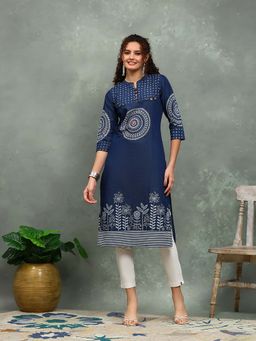 MEENA BAZAAR - Printed Women Blue Kurta