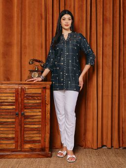 MEENA BAZAAR - Printed Black Tunic