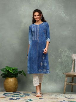 MEENA BAZAAR - Blue Print Women Kurta