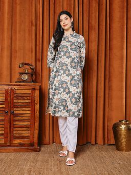 MEENA BAZAAR - Printed Grey Kurta