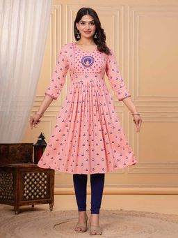MEENA BAZAAR - Printed Pink Kurta