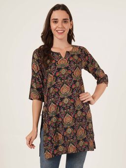 Brownverse - Multi-Color Women Pure Cotton Jaipuri Print Kurti