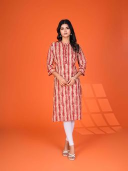 KAFTANIZE - Red Tribal Block Print Kurta
