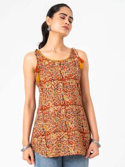 KAFTANIZE - Multi-Color Floral Printed Short Kurti