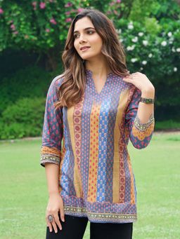 KAFTANIZE - Multi-Color Short Print Kurti