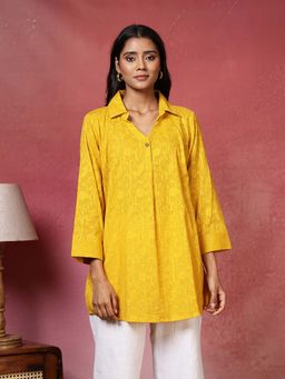 MEENA BAZAAR - Printed Mustard Tunic