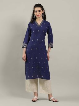 MEENA BAZAAR - Printed Blue Women Kurta