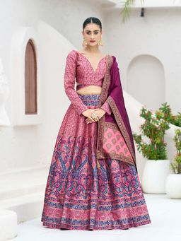 PURVAJA - Embellished Kanjivaram Stitched Lehenga with Unstitched Choli and Dupatta