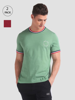 U.S. POLO ASSN. - Striped Neck Cotton OEE01 Lounge T-Shirt (Pack of 2)