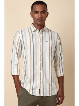 Allen Solly - Men Multi-Color Stripes Full Sleeves Regular Fit Casual Shirt